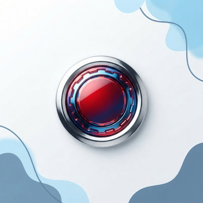 A sleek multicolored car engine start-stop button cover presented as a circular badge icon on a clean white background.